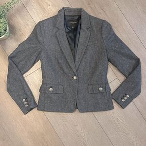 EUC BANANA REPUBLIC WOOL BLEND ACADEMY BLAZER SIZE 0 DARK GRAY